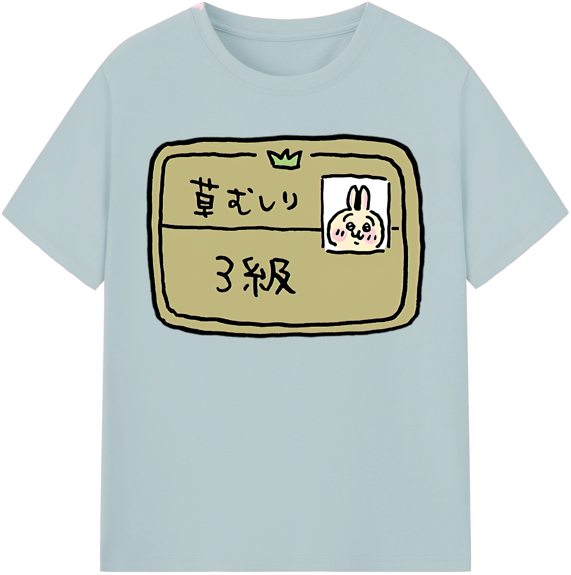 （画像用） ちいかわ うさぎ Chii-kawa usagi 綿100％半袖Tシャツ（フロントプリント）